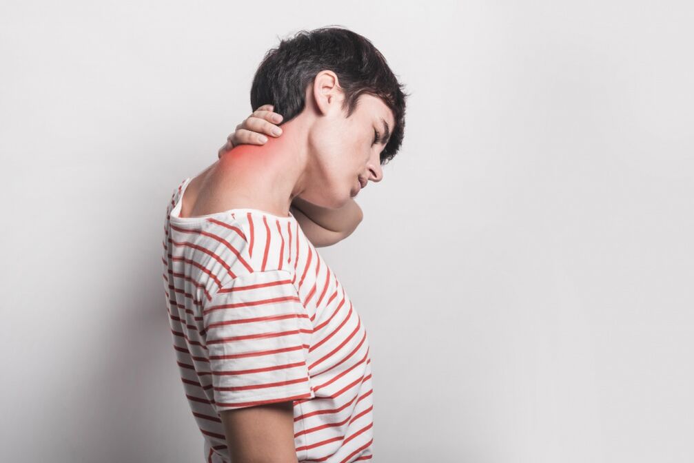 Pain due to osteocondrosis of cervical waist